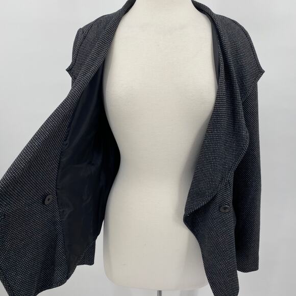 Victor Alfaro Wool Blend Blazer Jacket Double Breasted Oversized Collar Gray 8 - Picture 5 of 9